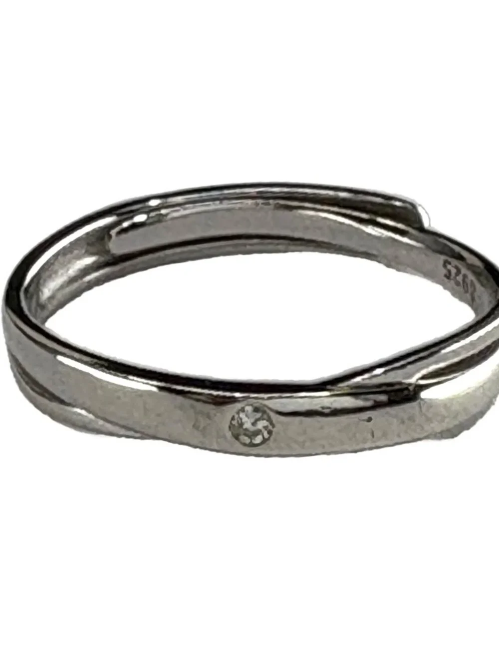 Solid 925 Sterling Silver Matching Couple Rings Set Adjustable His & Her